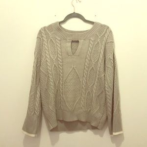 Braided sweater with keyhole